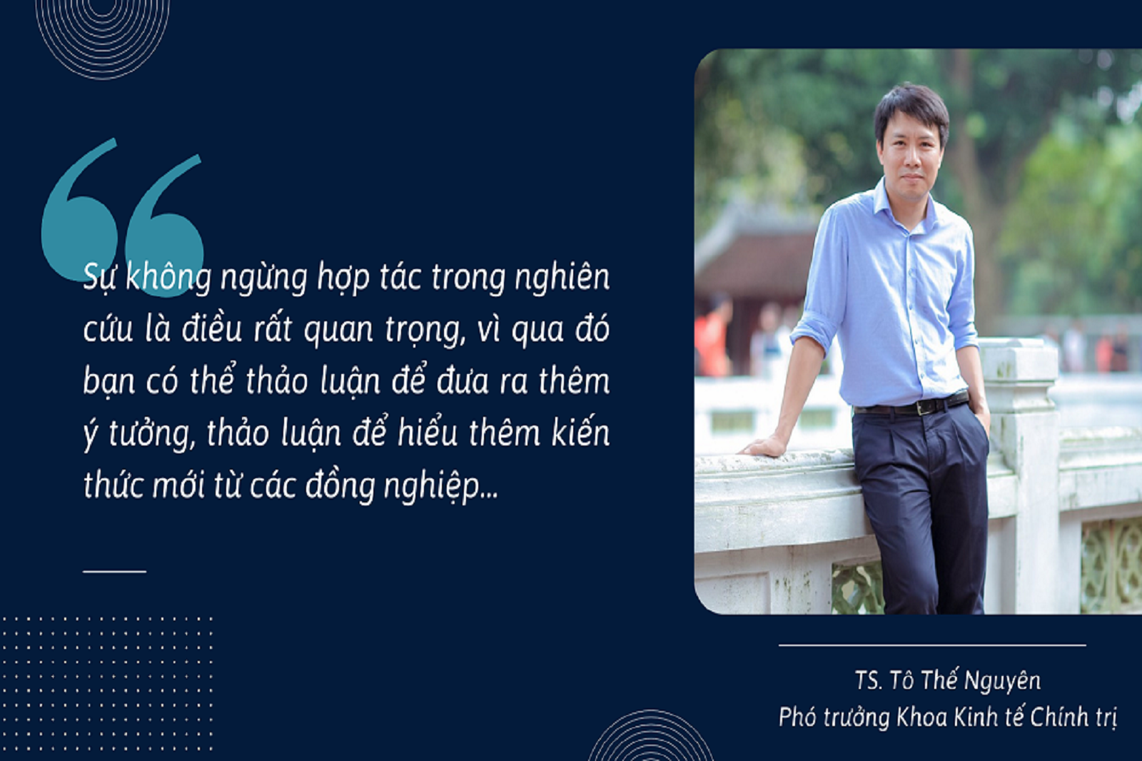 Assoc. Prof. Dr. To The Nguyen with a passion for research on agricultural economics and the livelihoods of Vietnamese farmers